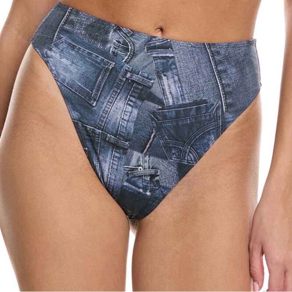NWT Frankie’s Bikinis Anne Full Coverage Bikini Bottom | Blue Jean